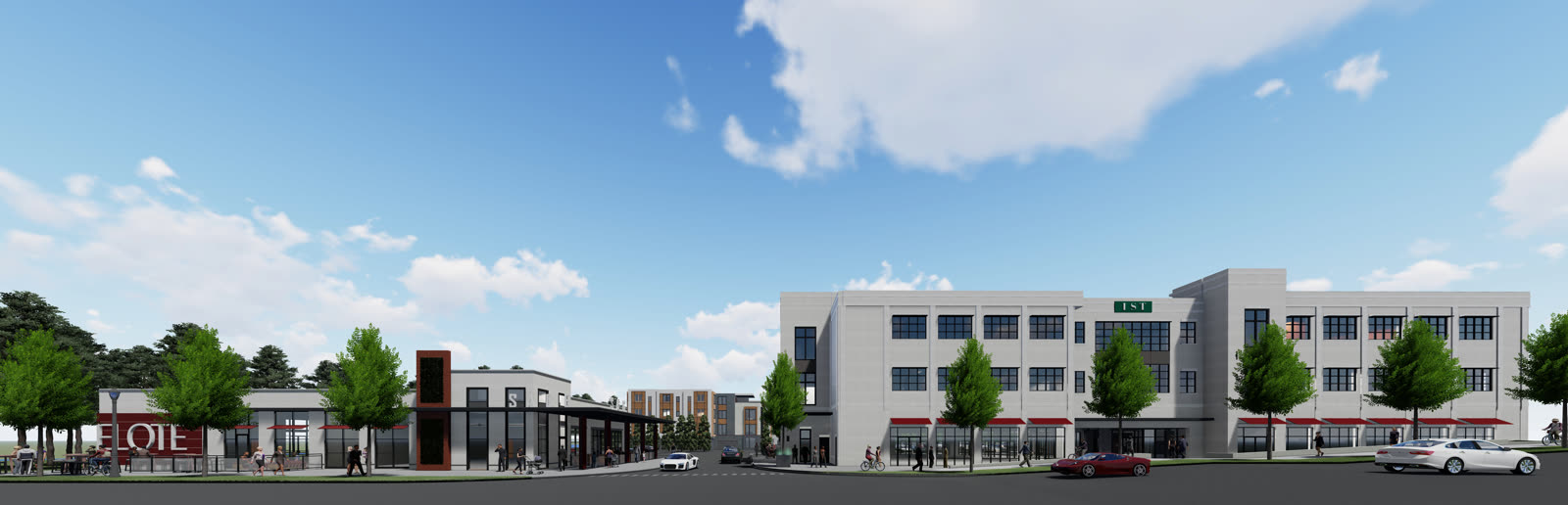 IST townhouse development aerial rendering