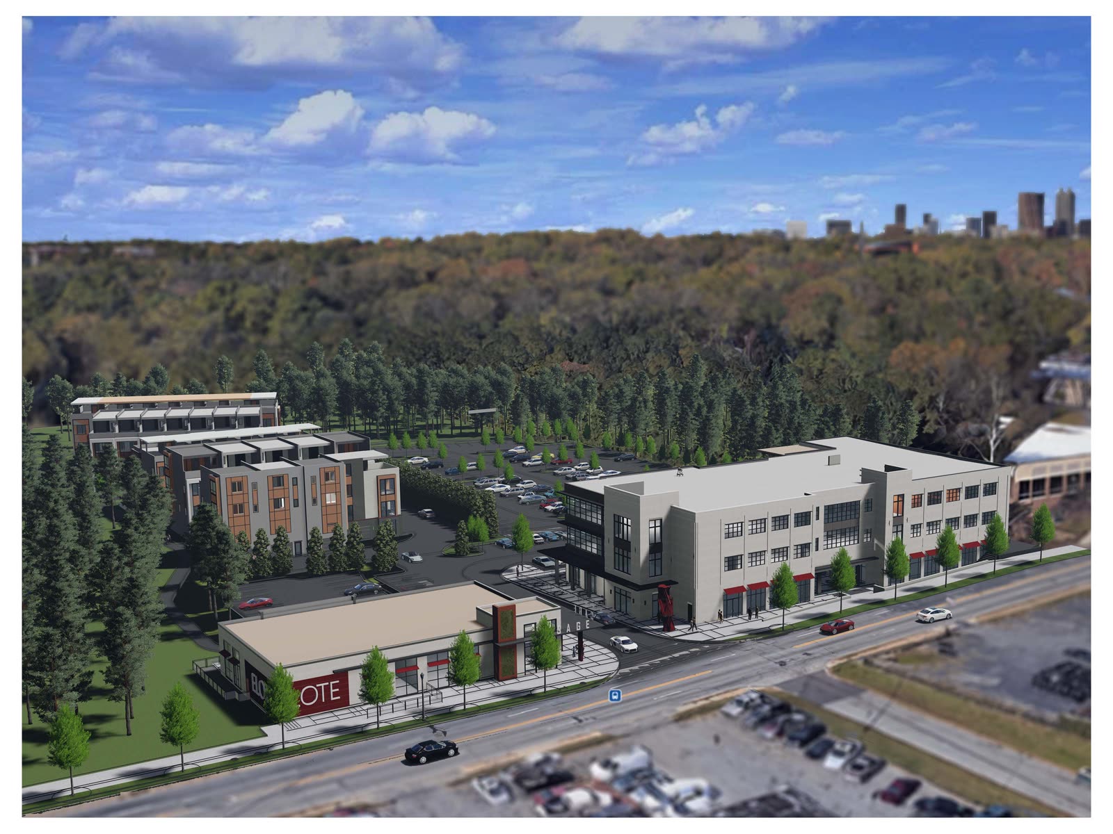 IST townhouse development aerial view