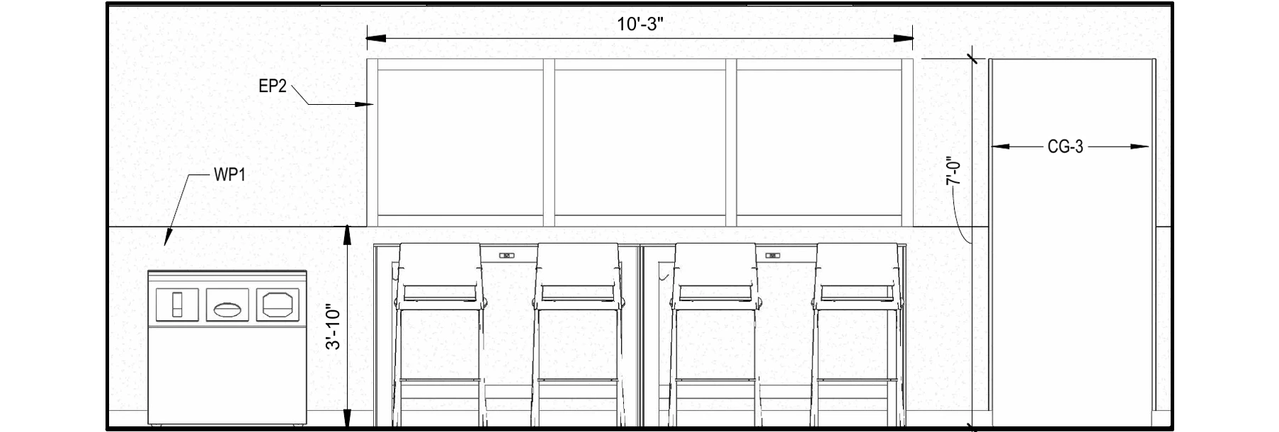 Kitchenette elevation B from detail 03