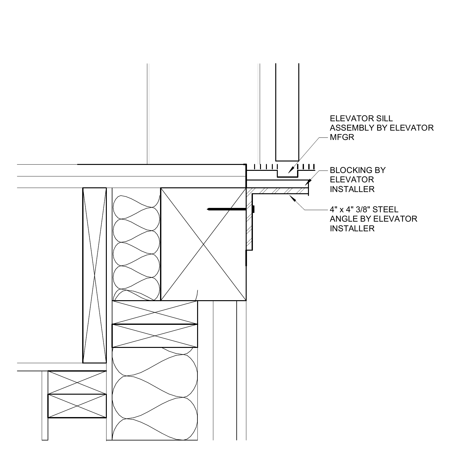 Elevator sill detail at Level 2, detail 3 from sheet A2.41